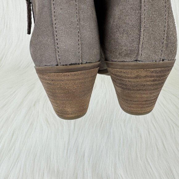 FRYE Judith Suede Ankle Double Zip Western Ankle Boot Bootie Sz Shoes 6.5 Taupe - Picture 10 of 10